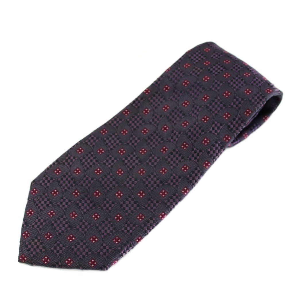 ポールスミス PAUL SMITH ネクタイ 絹 シルク ワイドタイ 総柄 紫 パープル /XZ GY18