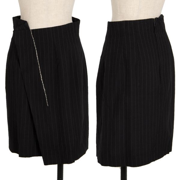 コムデギャルソンCOMME des GARCONSタックステッチストライプスカート 黒M