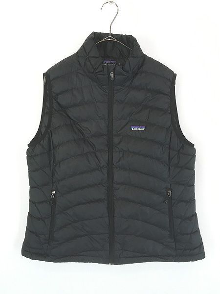 レディース 古着 00s Patagonia 「ダウン セーター」 軽量 & 薄手 グース ダウン ベスト パッカブル 黒 XL