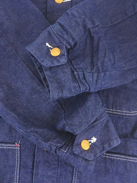 古着 70s BLUE BELL ブランケット ライナー 真紺 インディゴ デニム ワーク カバーオール ジャケット 40