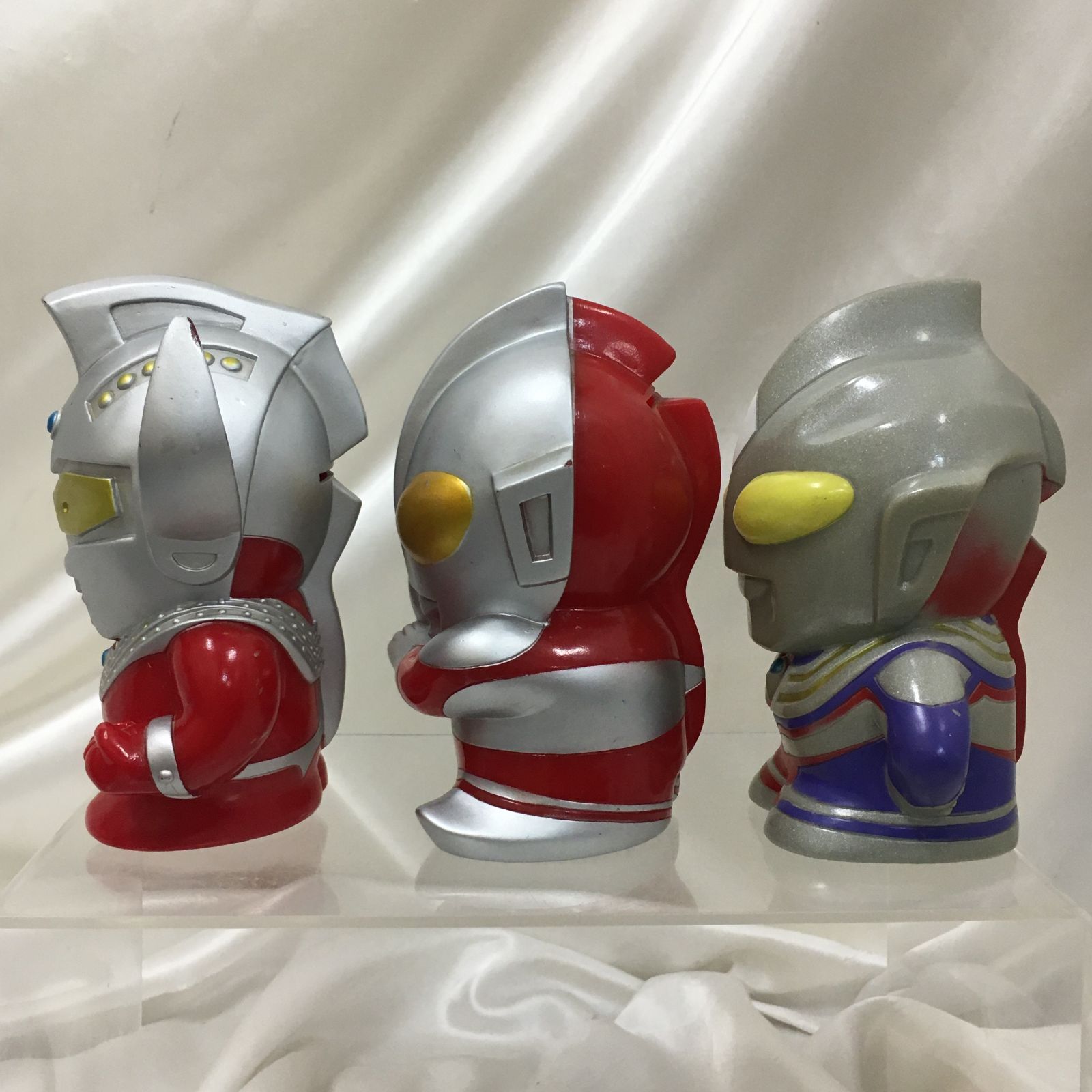 三沢店44-3-0203] ウルトラマン ウルトラマンタロウ ソフビ 貯金箱 3体