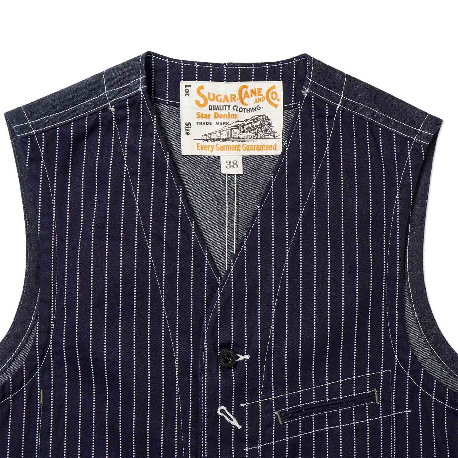 SUGAR CANE シュガーケーン ベスト 9oz. WABASH STRIPE WORK VEST