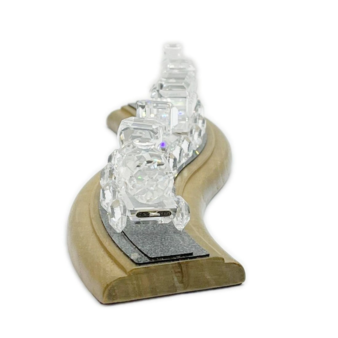  ◆◆SWAROVSKI スワロフスキー 列車 5個セット ミニトレイン レールセット インテリア小物 アンティーク トイレ小物 置物 インテリア小物