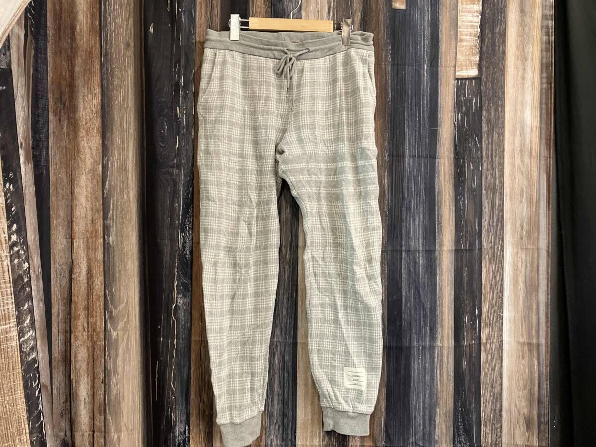 THOM BROWNE トムブラウン チェックジャカード4BARスウェットパンツ 