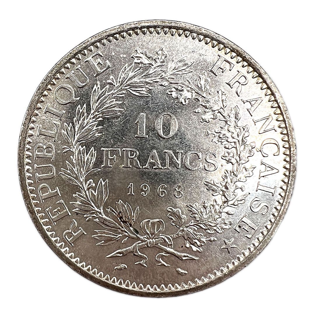 フランス銀貨　1968年　10フラン フランス 旧通貨 10フラン 銀貨 1968年 ヘラクレス - メルカリ
