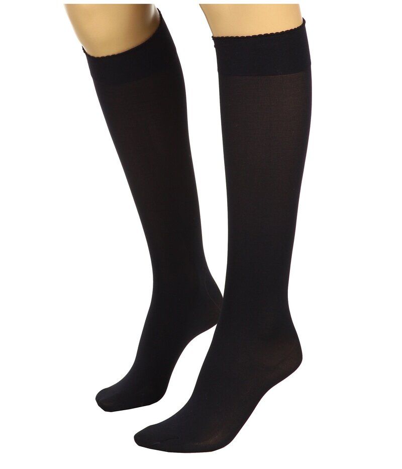 ウォルフォード レディース アンダーウェア 靴下 ベルベット Wolford Velvet De Luxe 50 KneeHighs Admiral