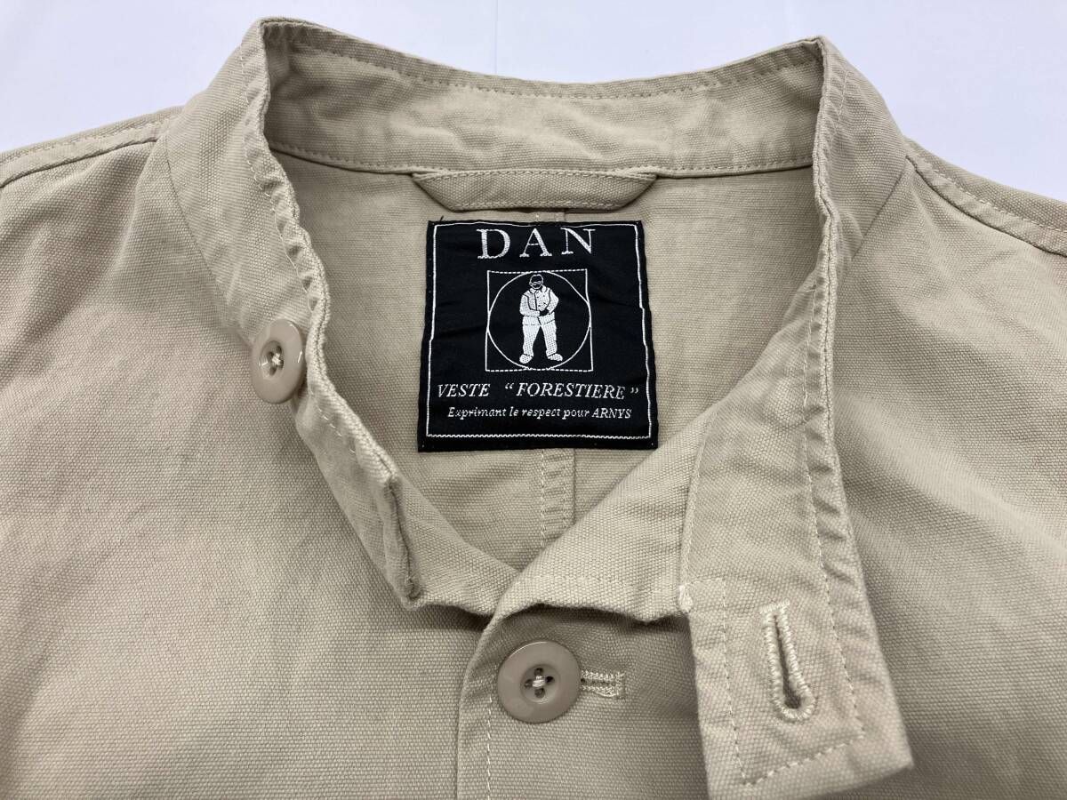 DAN Canvas Forestiere Jacket‐TAUPE バンドカラージャケット コットン