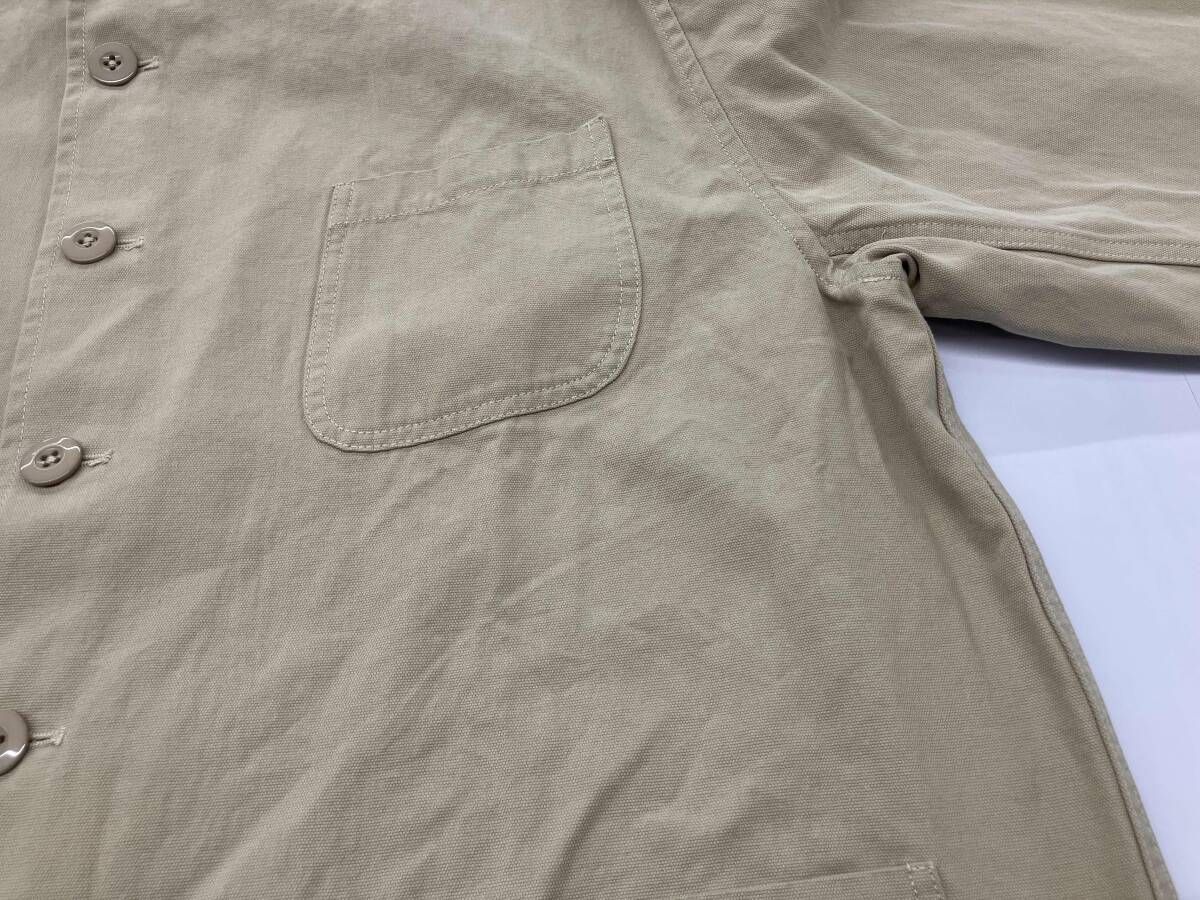 DAN Canvas Forestiere Jacket‐TAUPE バンドカラージャケット コットン