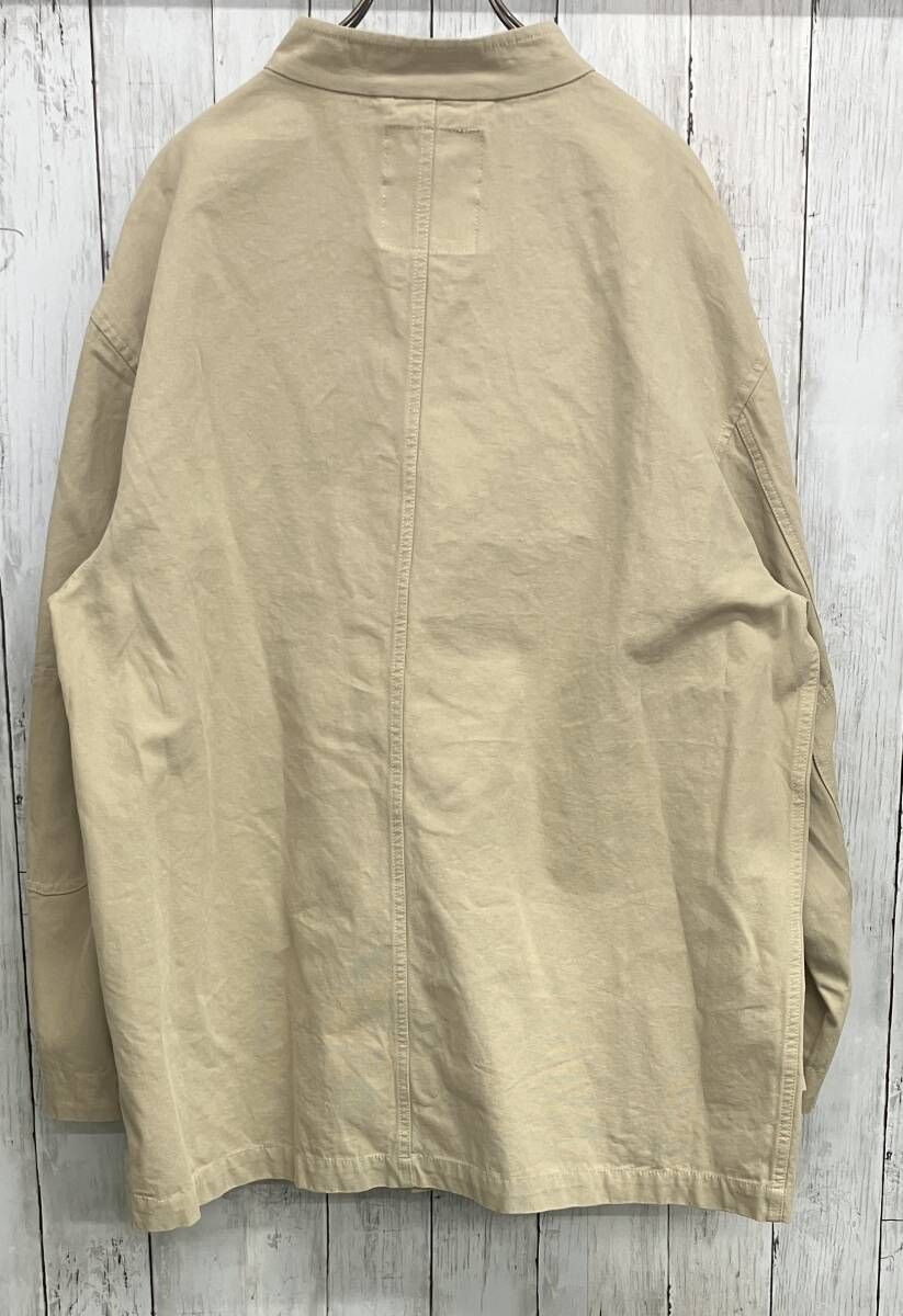 DAN Canvas Forestiere Jacket‐TAUPE バンドカラージャケット コットン