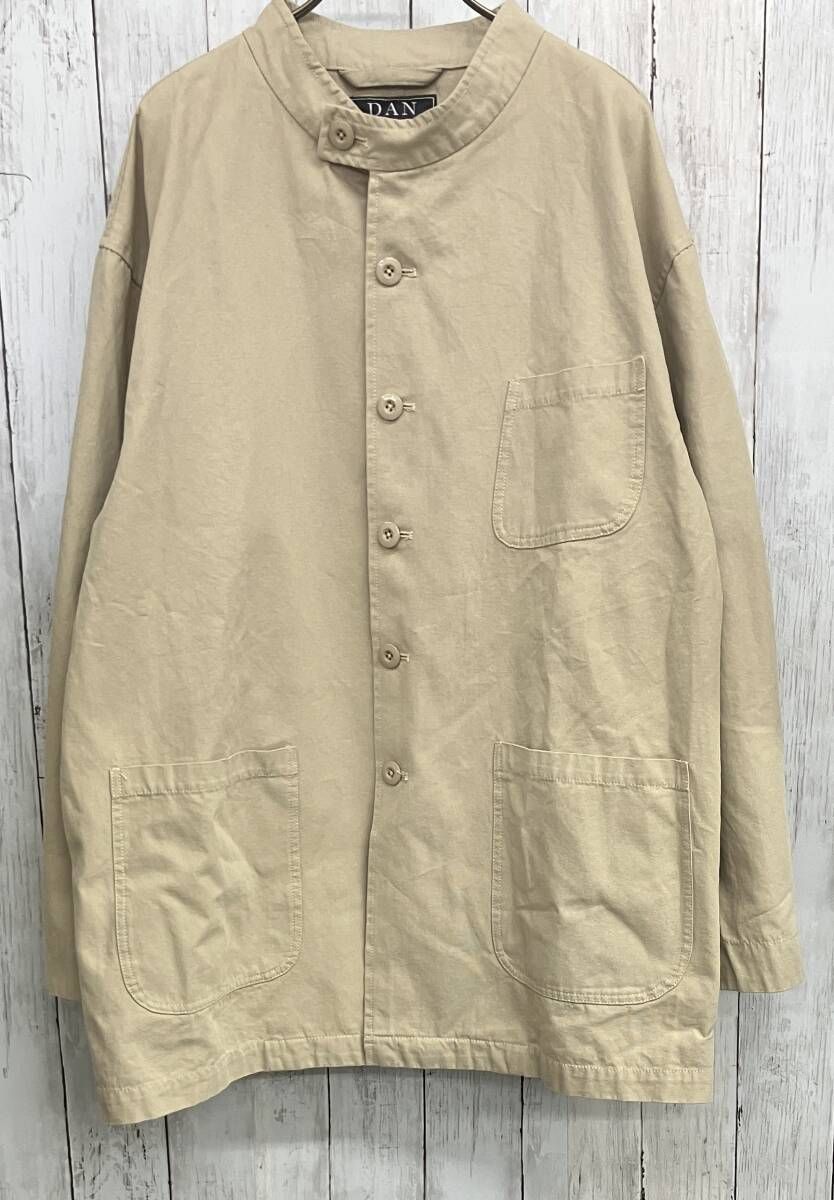 DAN Canvas Forestiere Jacket‐TAUPE バンドカラージャケット コットン