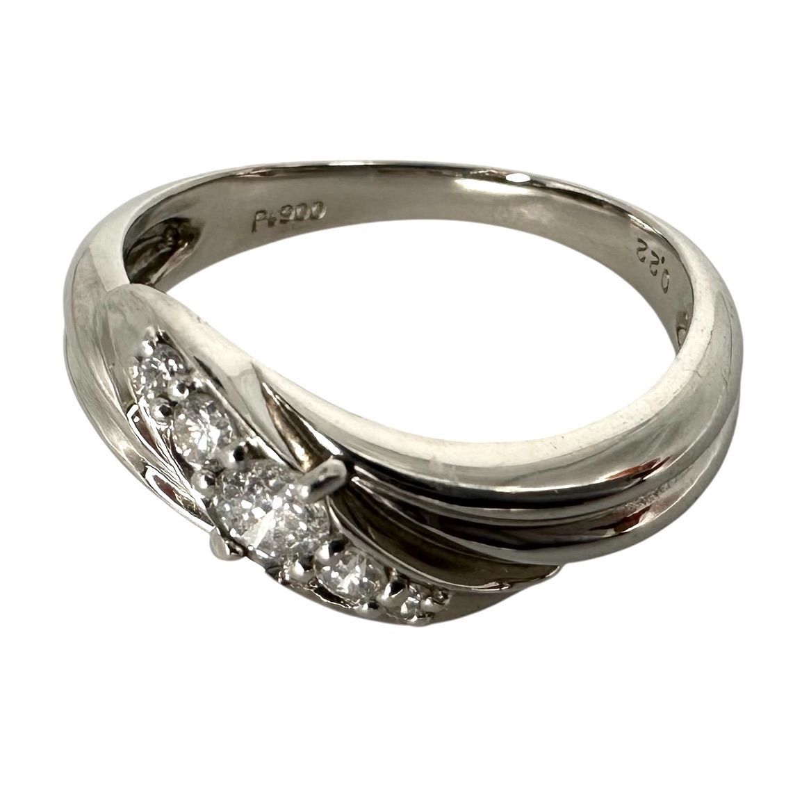 Pt900 リング ダイヤモンド 0.22ct プラチナリング 約17号 5.3g レディース アクセサリー ジュエリー 宝石 【中古】 USED-B 【9304】