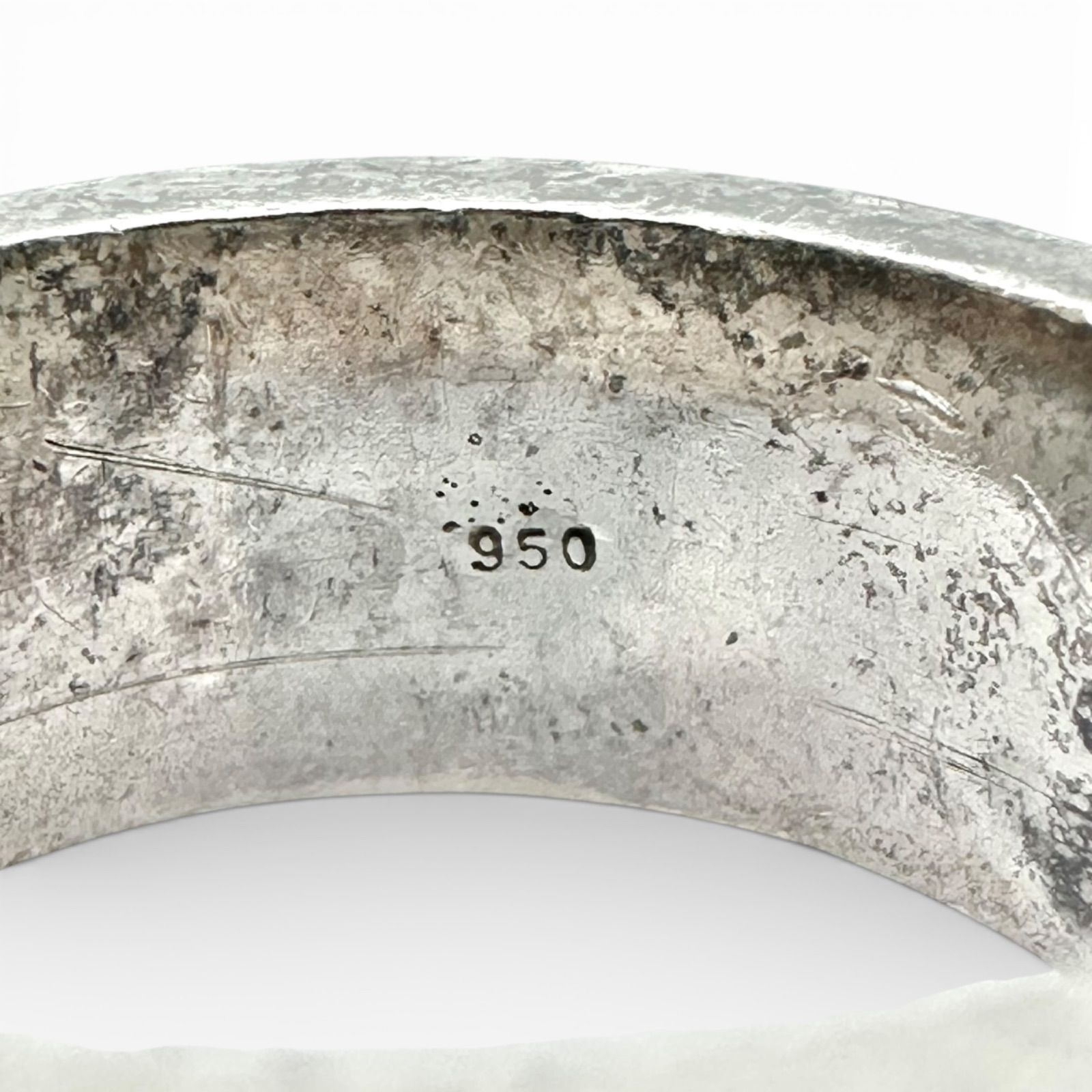 クロスライン】シンプル Silver 950 刻印 90s Vintage Design Ring