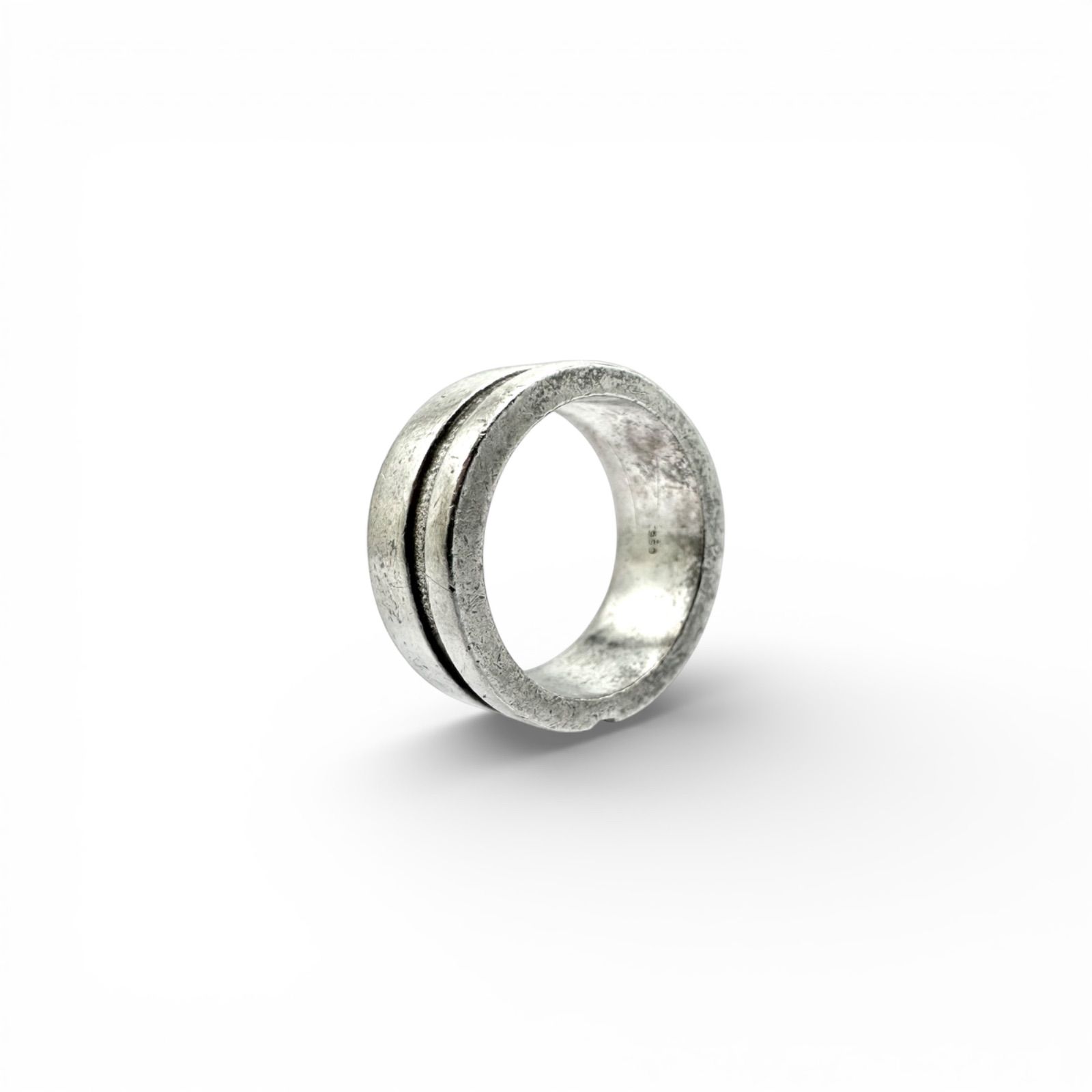 クロスライン】シンプル Silver 950 刻印 90s Vintage Design Ring
