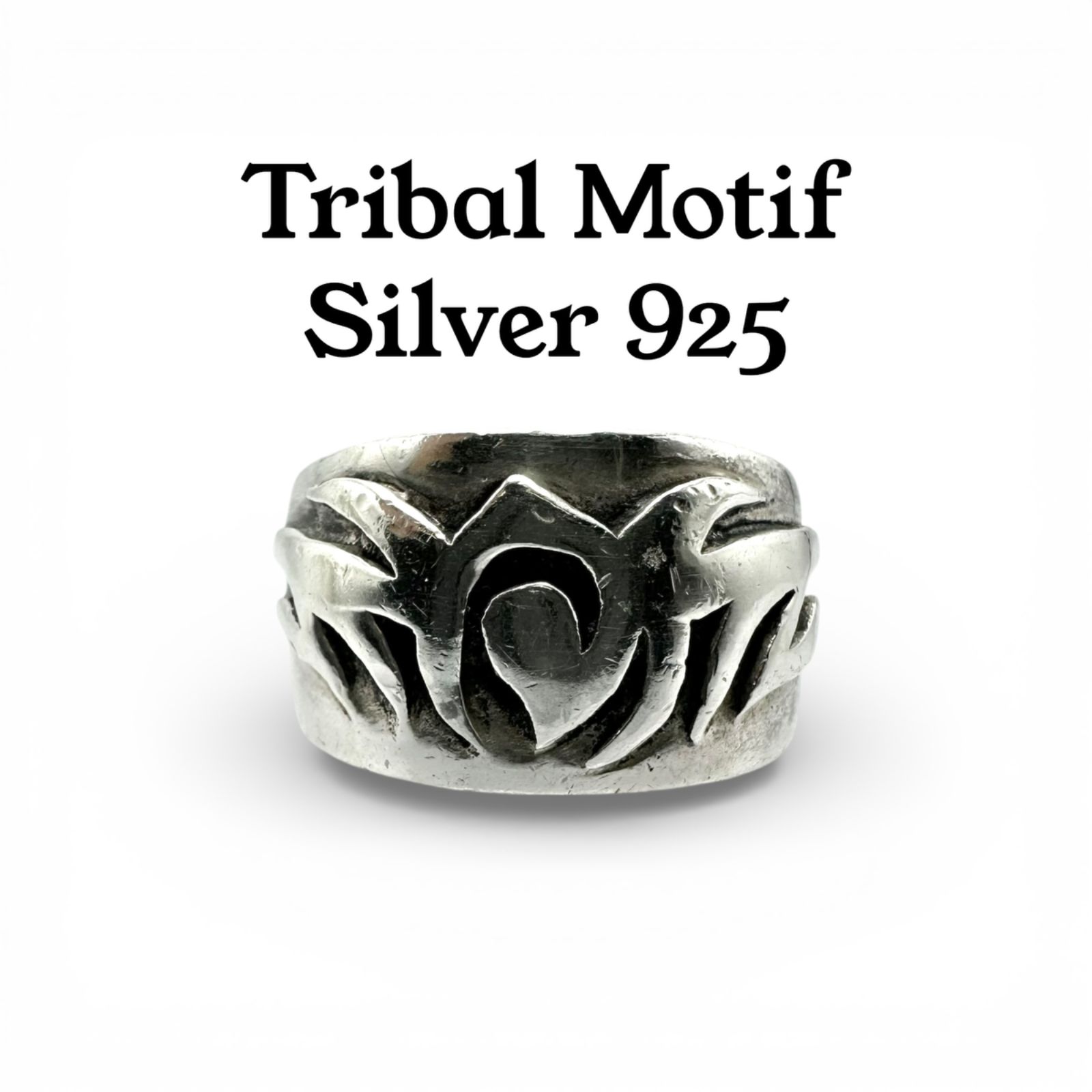 溢れる躍動感】トライバル Silver 925 刻印 90s Vintage Design Ring 