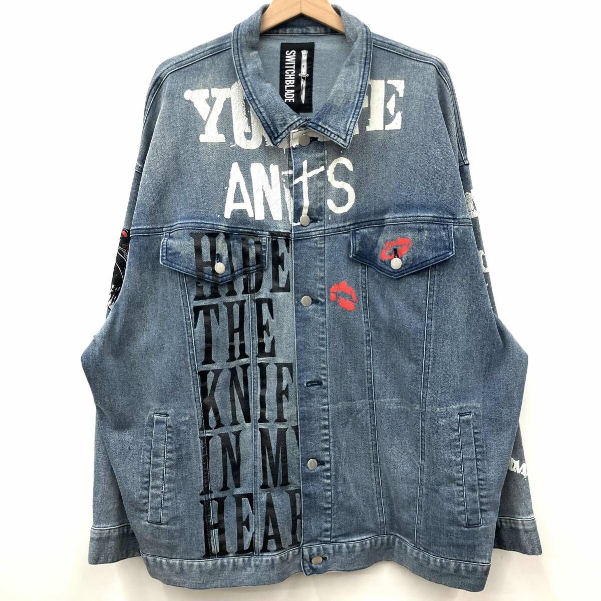 switchblade　デニムジャケット　Mサイズ SWITCHBRADE スイッチブレード デニムジャケット 文字柄 サイズL DENIM