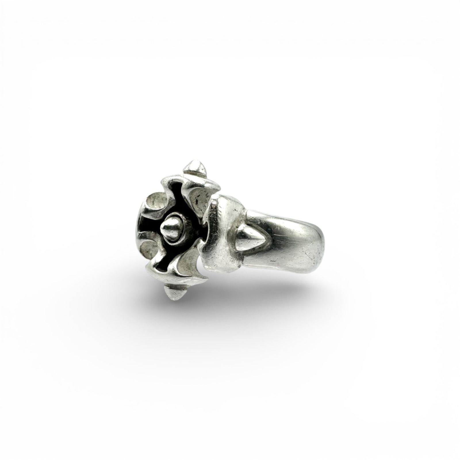 抜群の存在感】アイアンクロス Silver 刻印 90s Vintage Design Ring 