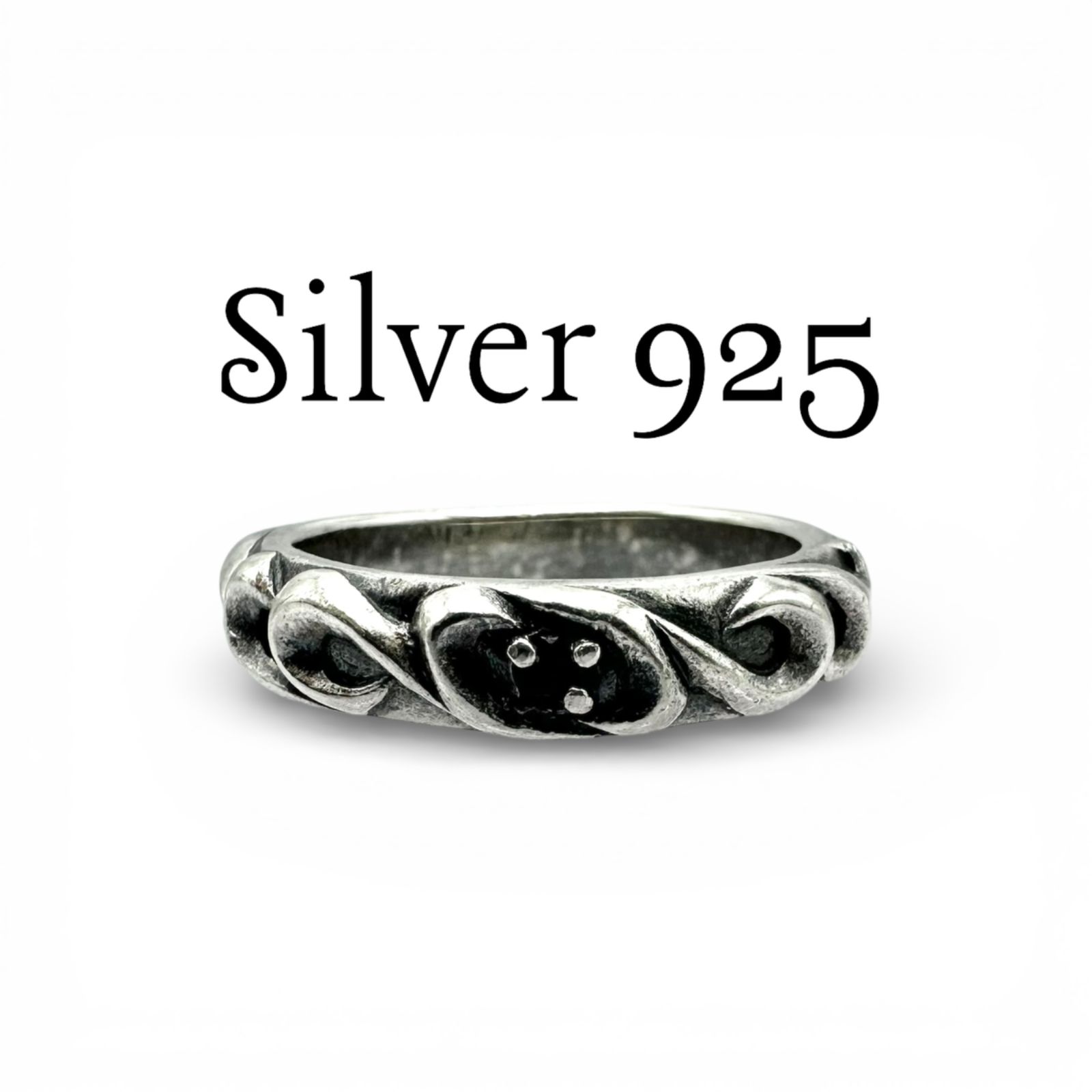 流れる曲線】 Silver 925 Design Ring シルバー デザイン リング 16.5 