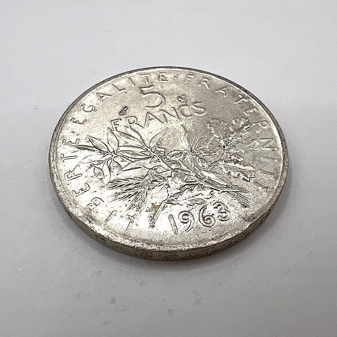 フランス 旧通貨 5フラン 銀貨 1963年 マリアンヌ - メルカリ