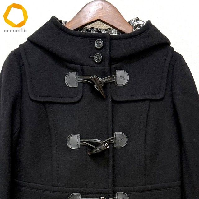 wnc バーバリーブルーレーベル BURBERRYBLUELABEL コート 40 黒 白