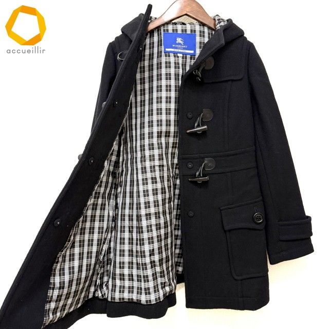 wnc バーバリーブルーレーベル BURBERRYBLUELABEL コート 40 黒 白
