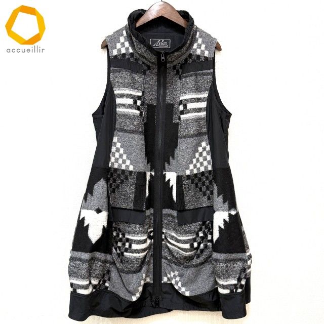 wnc エイココンドウ EIKO KONDO ワンピース ベスト ジレ 42 黒 白