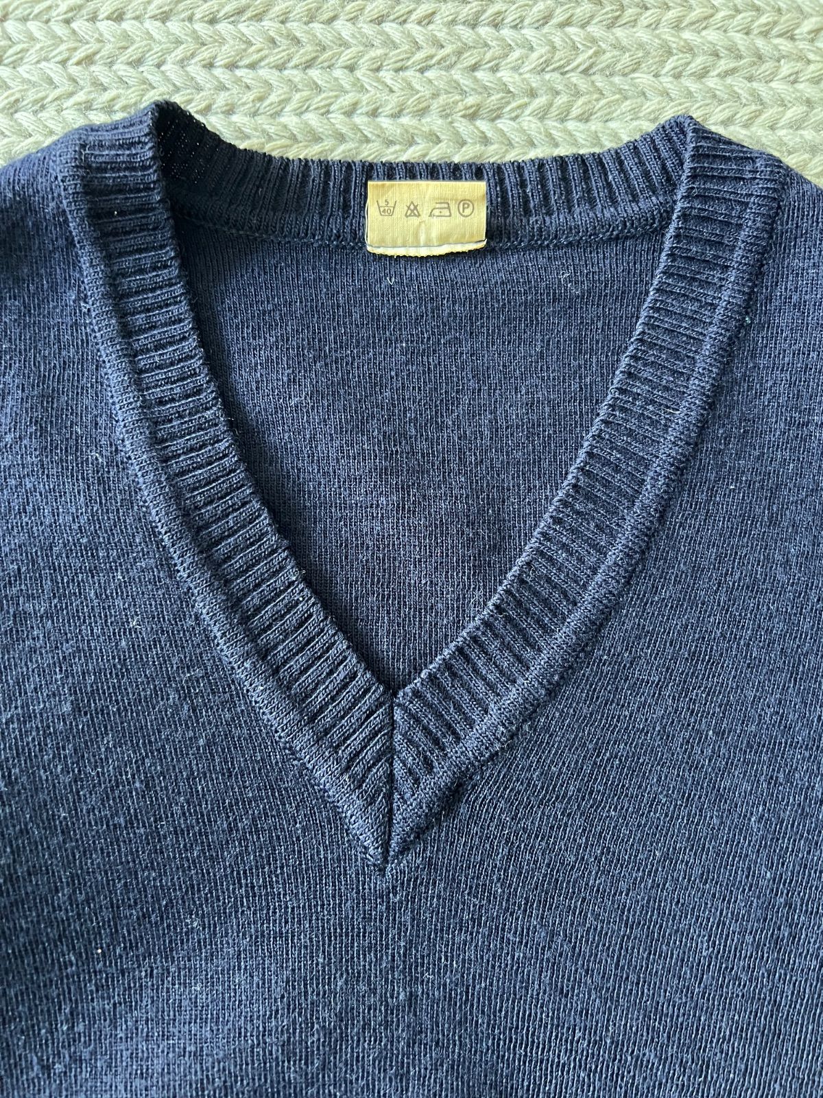 フランス軍 SAINT JAMES セントジェームス Vネックニット ネイビー