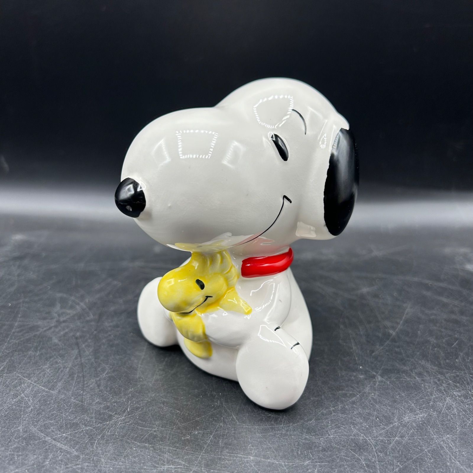 美品 ヴィンテージ スヌーピー ウッドストック 陶器 貯金箱 1972年製 