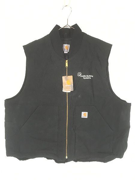 「Deadstock」 古着 Carhartt ブラック ダック 首リブ パデット ベスト 2XL 12,243円