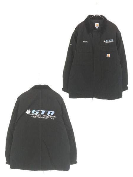 古着 10s Carhartt 「extremes」 撥水 ナイロン ブラック ダック パデット トラディショナル コート XL 12,410円