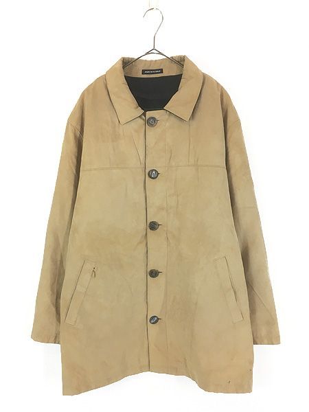 古着 LAUREN Ralph Lauren 異素材 フェイク スエード ミドル ジャケット コート 42
