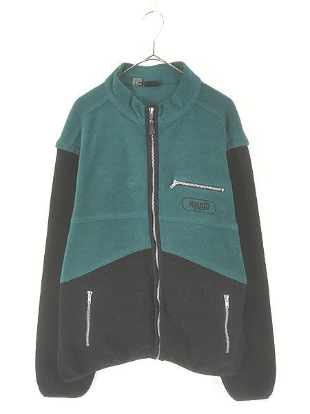 古着 90s Mountain Dew マウンテンデュー ドリンク 企業 2way バイカラー フリース ジャケット ＆ ベスト XL
