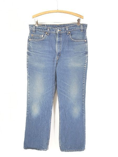 古着 90s USA製 Levi's 517-0217 濃紺 ブルー デニム ブーツカット パンツ ジーンズ W35 L29