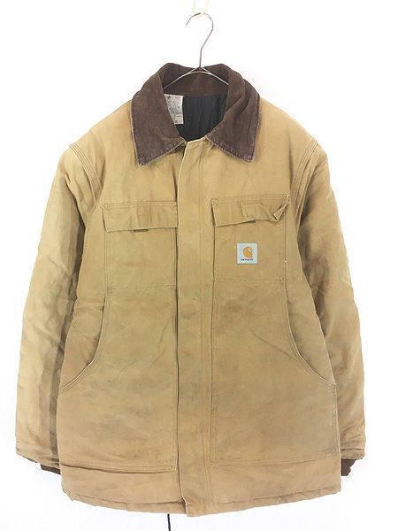 古着 90s Carhartt ブラウン ダック パデット トラディショナル コート 44