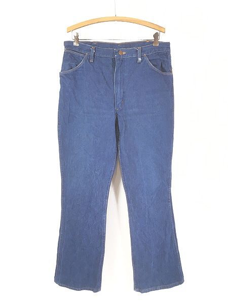 古着 70s USA製 Wrangler 345DEN 真紺 ブルー デニム パンツ ジーンズ フレア W32 L31 14,413円