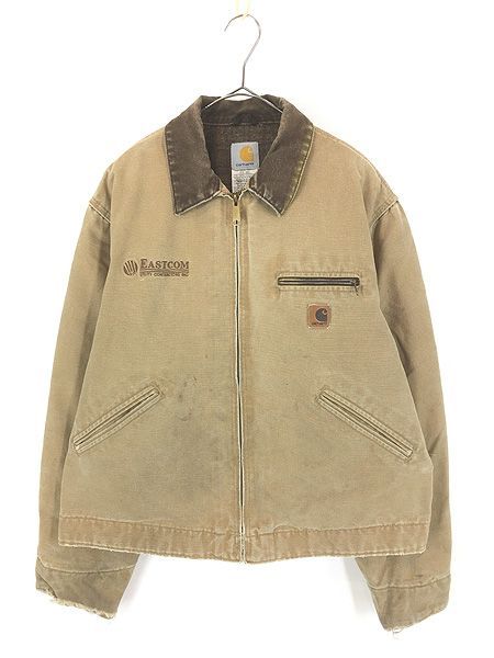 古着 00s Carhartt 裏地 チェック ブランケット CML キャメル ダック デトロイト ジャケット L