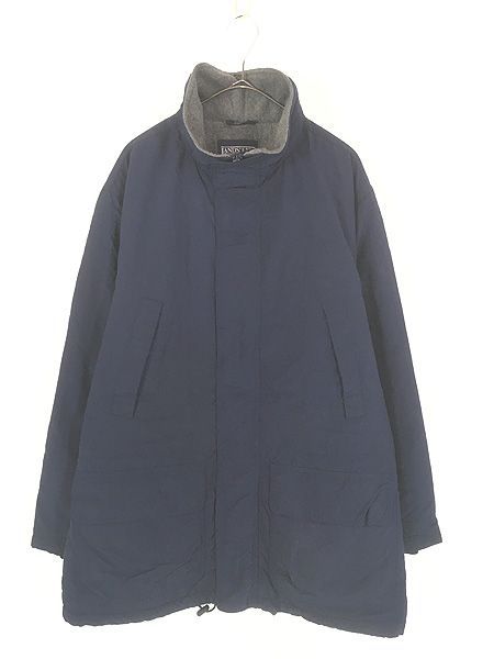 古着 90s LANDS' END フリース ライナー 比翼 ナイロン ミドル ジャケット M
