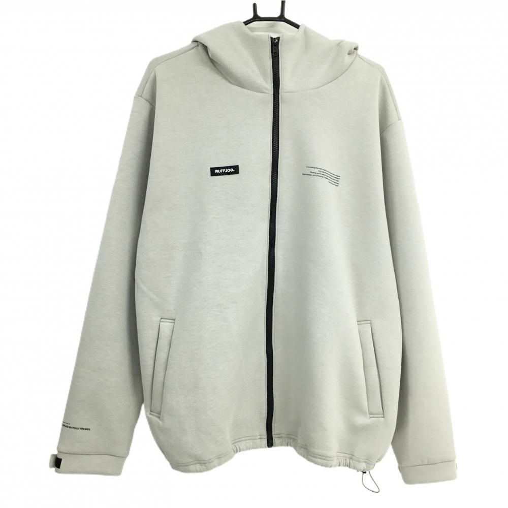 超美品】ラフロッグ ジップパーカー ライトグレー系 ダンボールニット