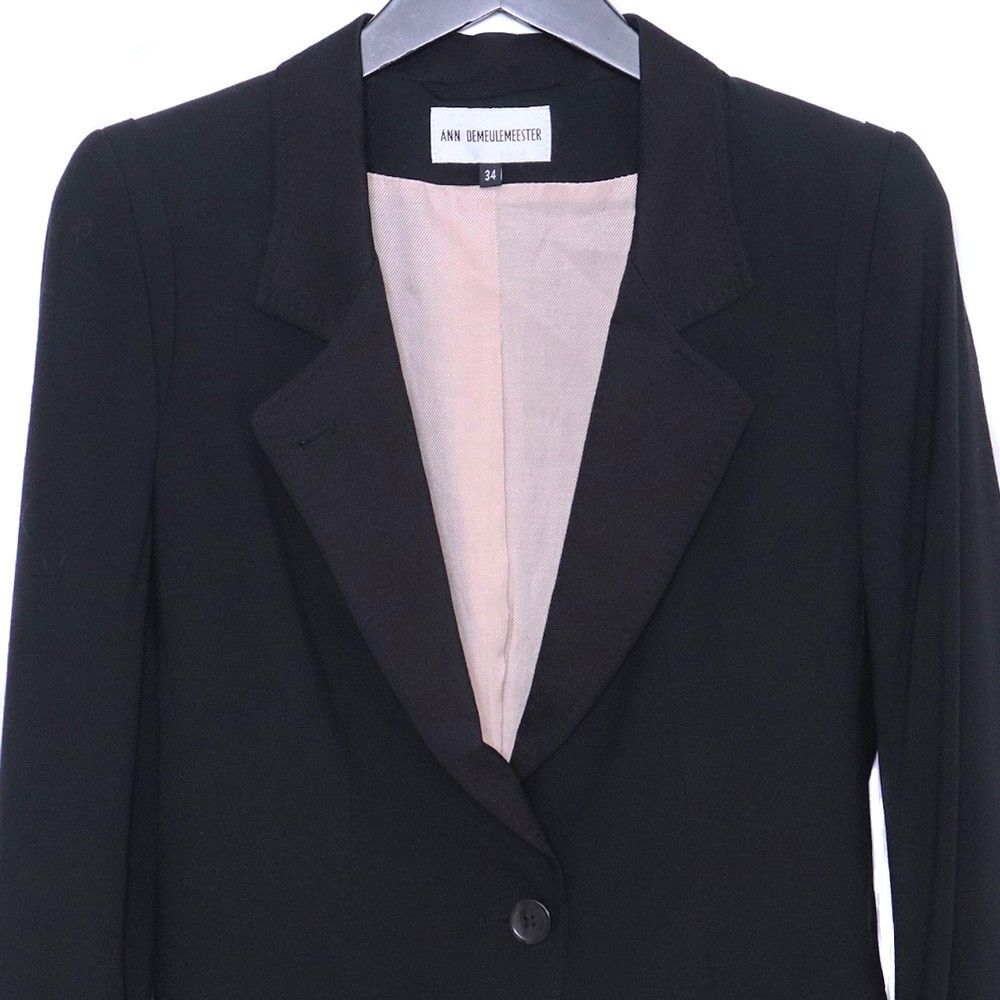 ANN DEMEULEMEESTER ロングテーラードジャケット サイズ34 ブラック