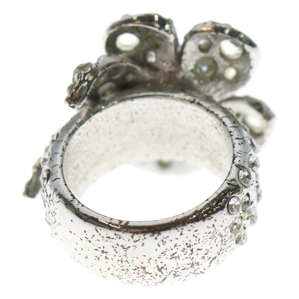 CHANEL (シャネル) カメリア ラインストーン リング 指輪 シルバー #14