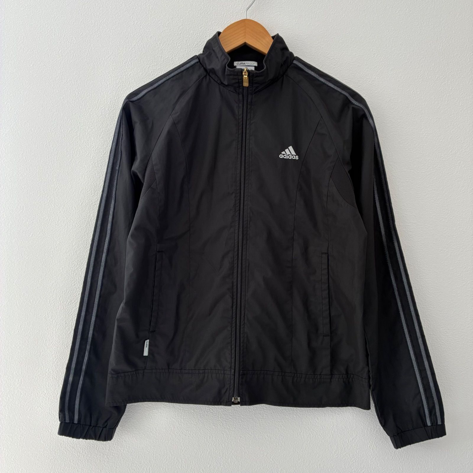 アディダス adidas ナイロンジャケット サイズM 黒 ブラック 裏地