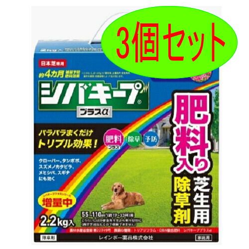 【3個セット】レインボー薬品 シバキープ　プラスα　2.2kg　予防 肥料 芝生 雑草