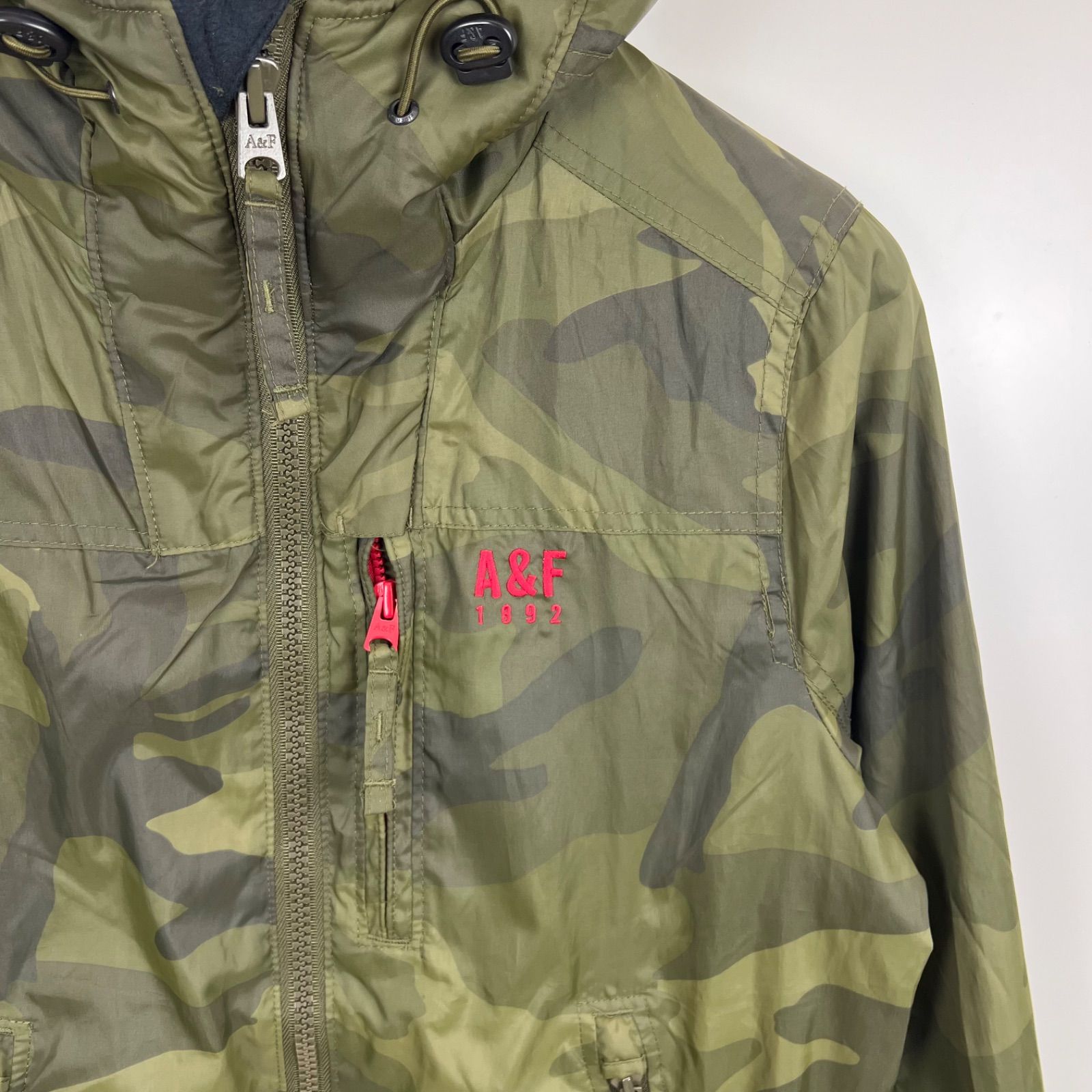 ABERCROMBIE&FITCH y2k style nylon camo hoodie jacket S アバクロ 