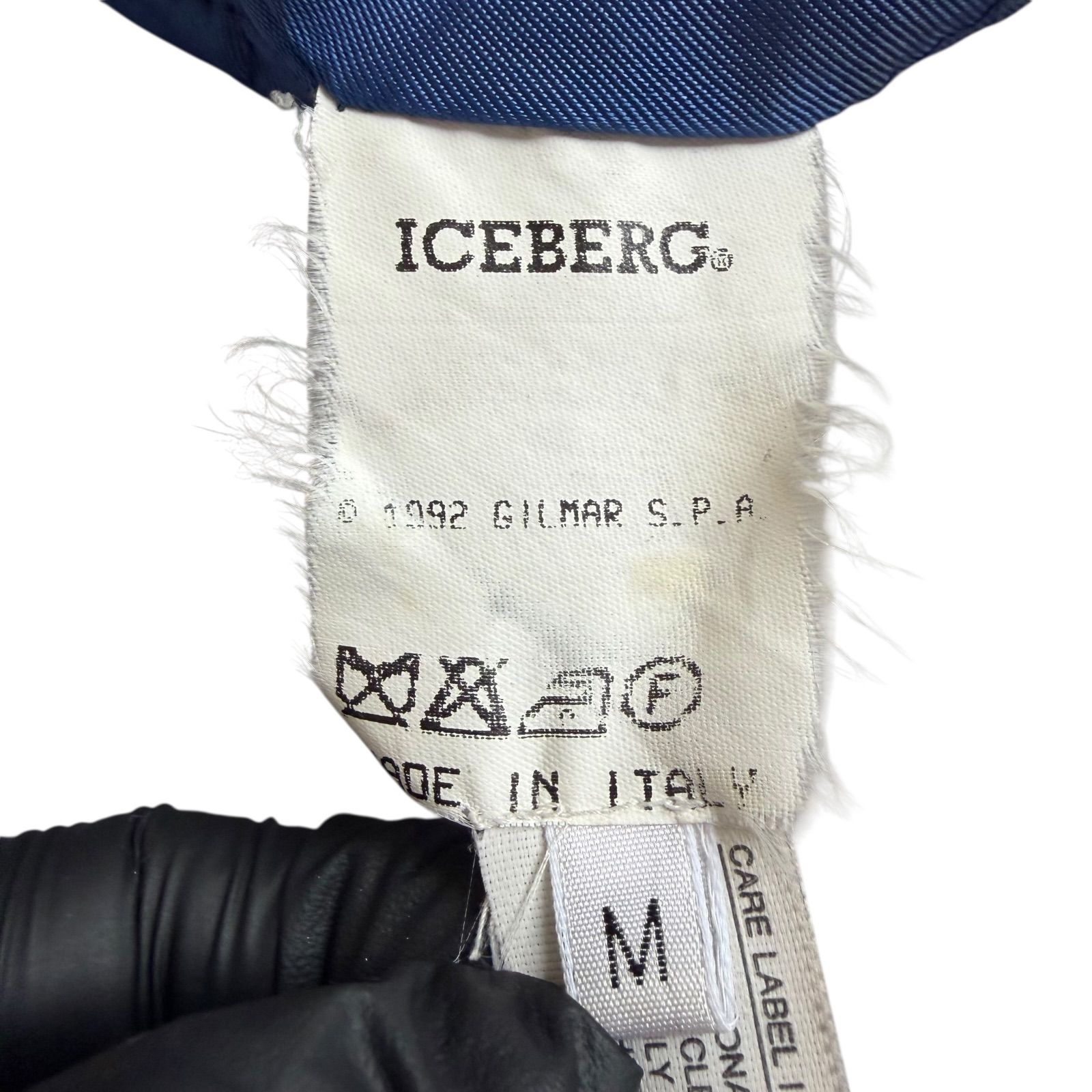 90s ICEBERG アイスバーグ アーカイブ レザー＆刺繍デザイン カシミヤ