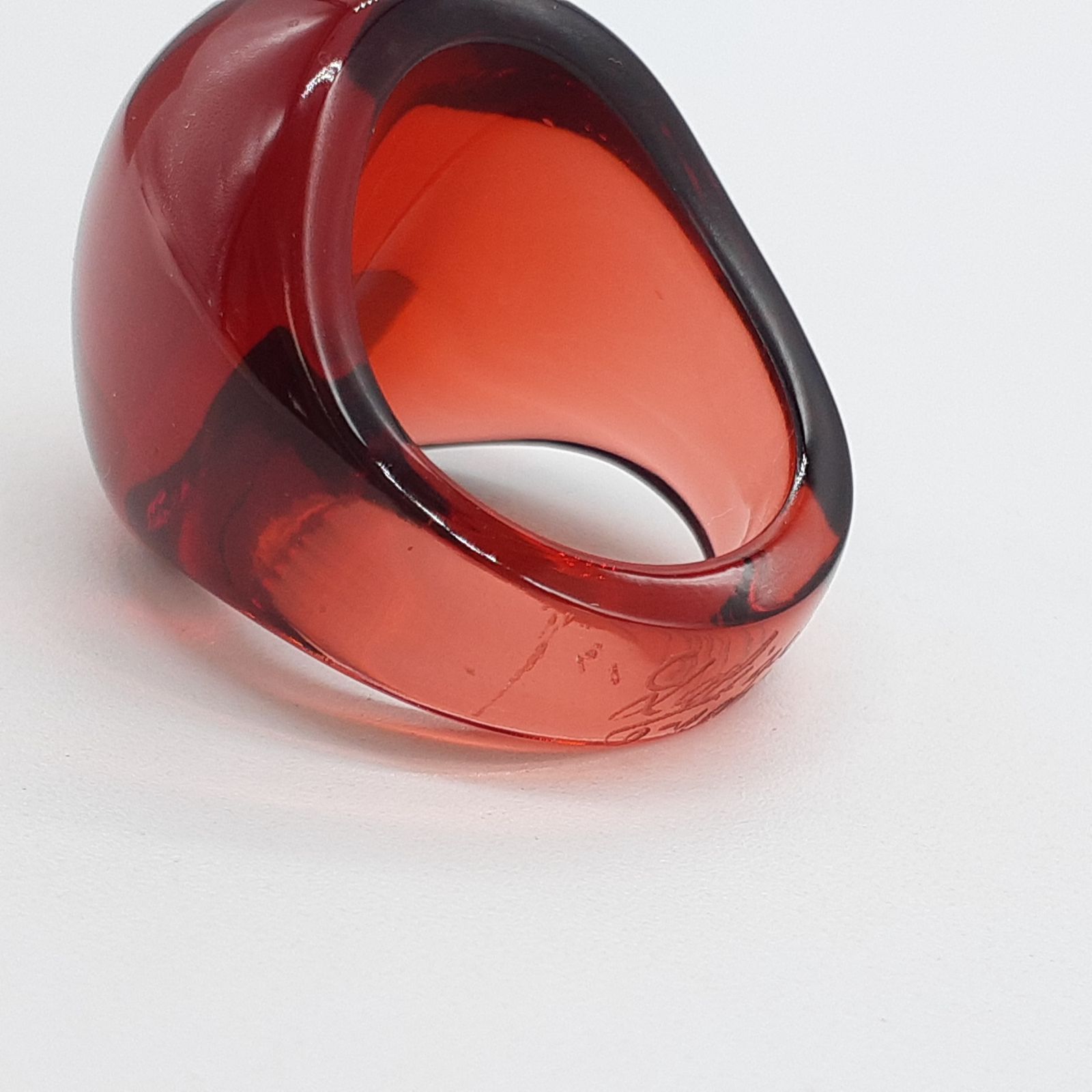 LALIQUE ラリック リング カボションリング ガラス レッドクリスタル
