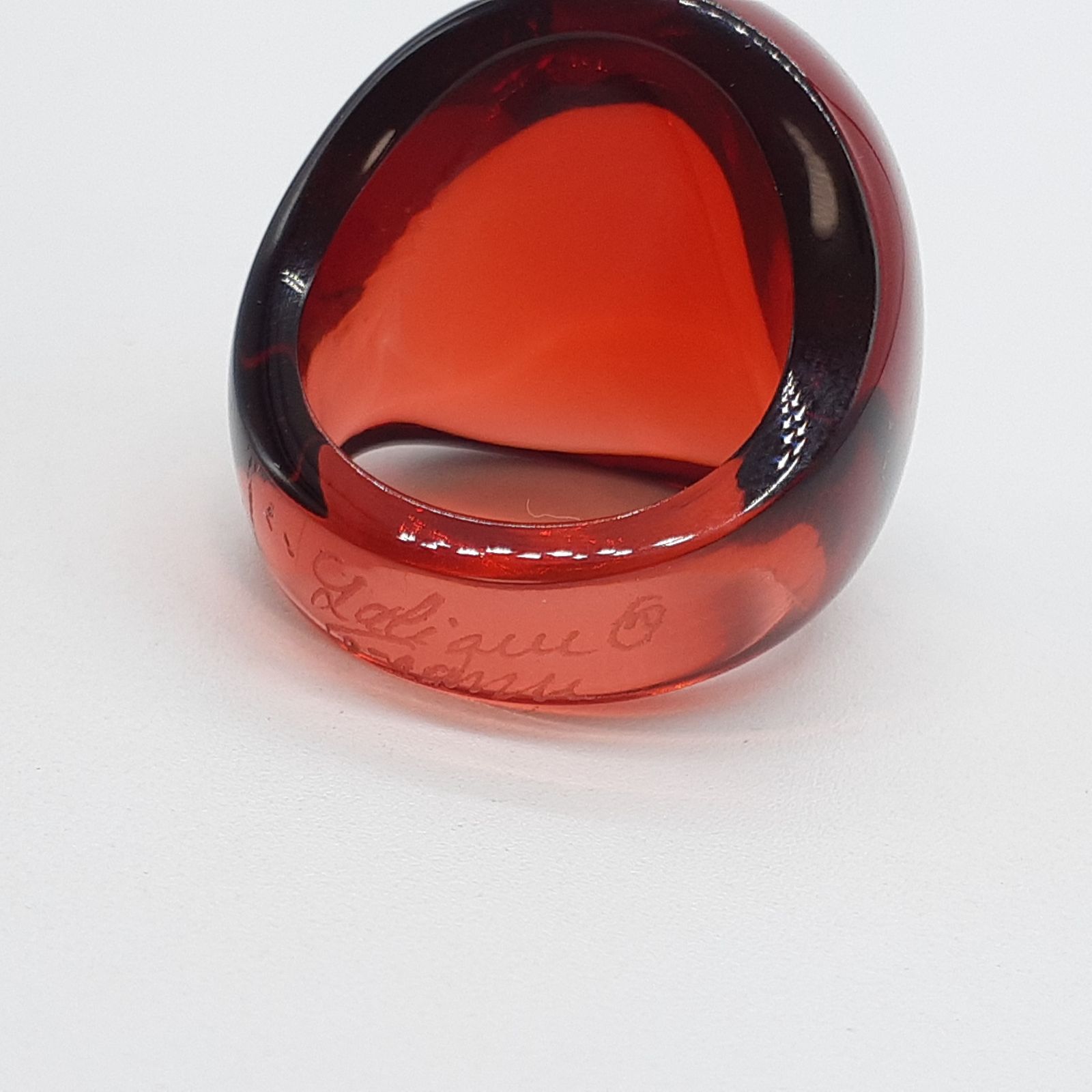 LALIQUE ラリック リング カボションリング ガラス レッドクリスタル