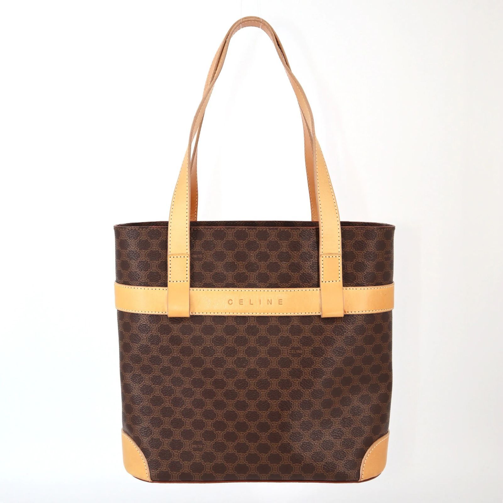 美品 CELINE セリーヌ マカダム トートバッグ ヴィンテージ Brown 