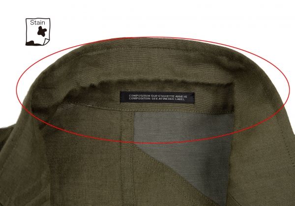ヨウジヤマモトプールオムYohji Yamamoto POUR HOMME リネンキュビズムジャケット カーキ濃淡グレー4 ヨウジヤマモトプールオムYohji Yamamoto POUR HOMME リネンキュビズム