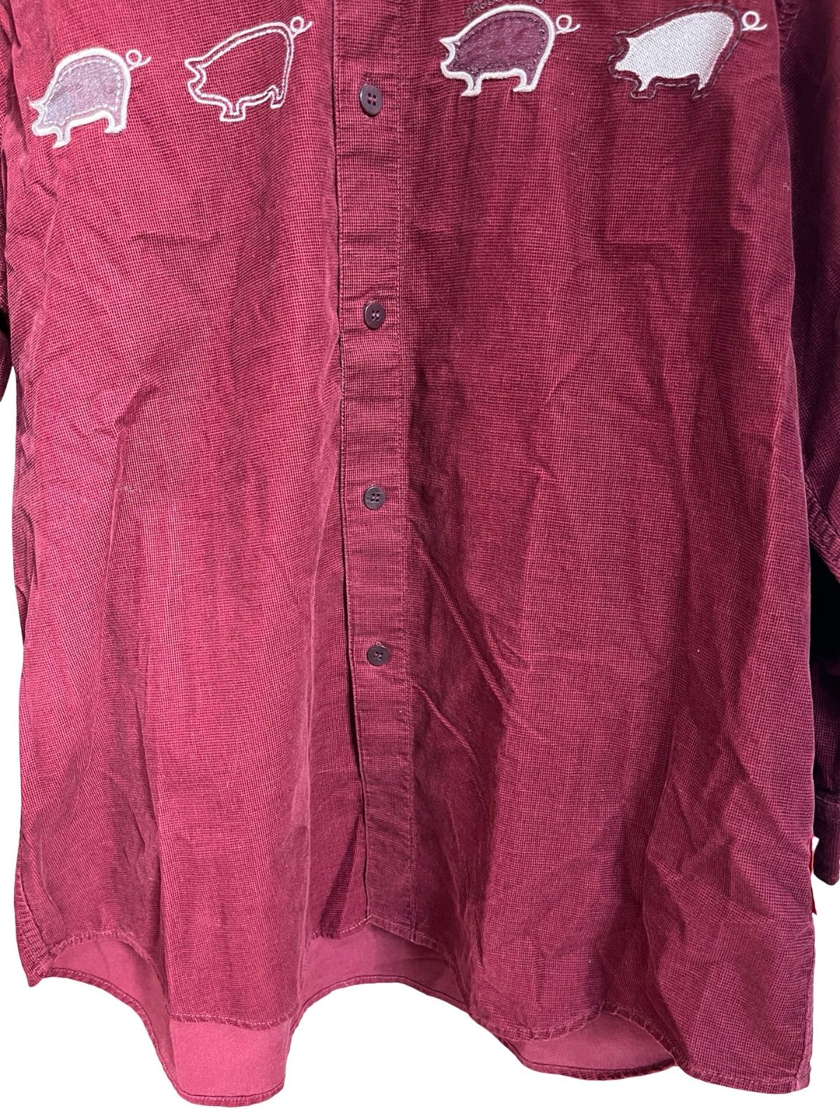 DRUG STORE'S ドラッグストアーズ コーデュロイシャツ ブタ ボルドー