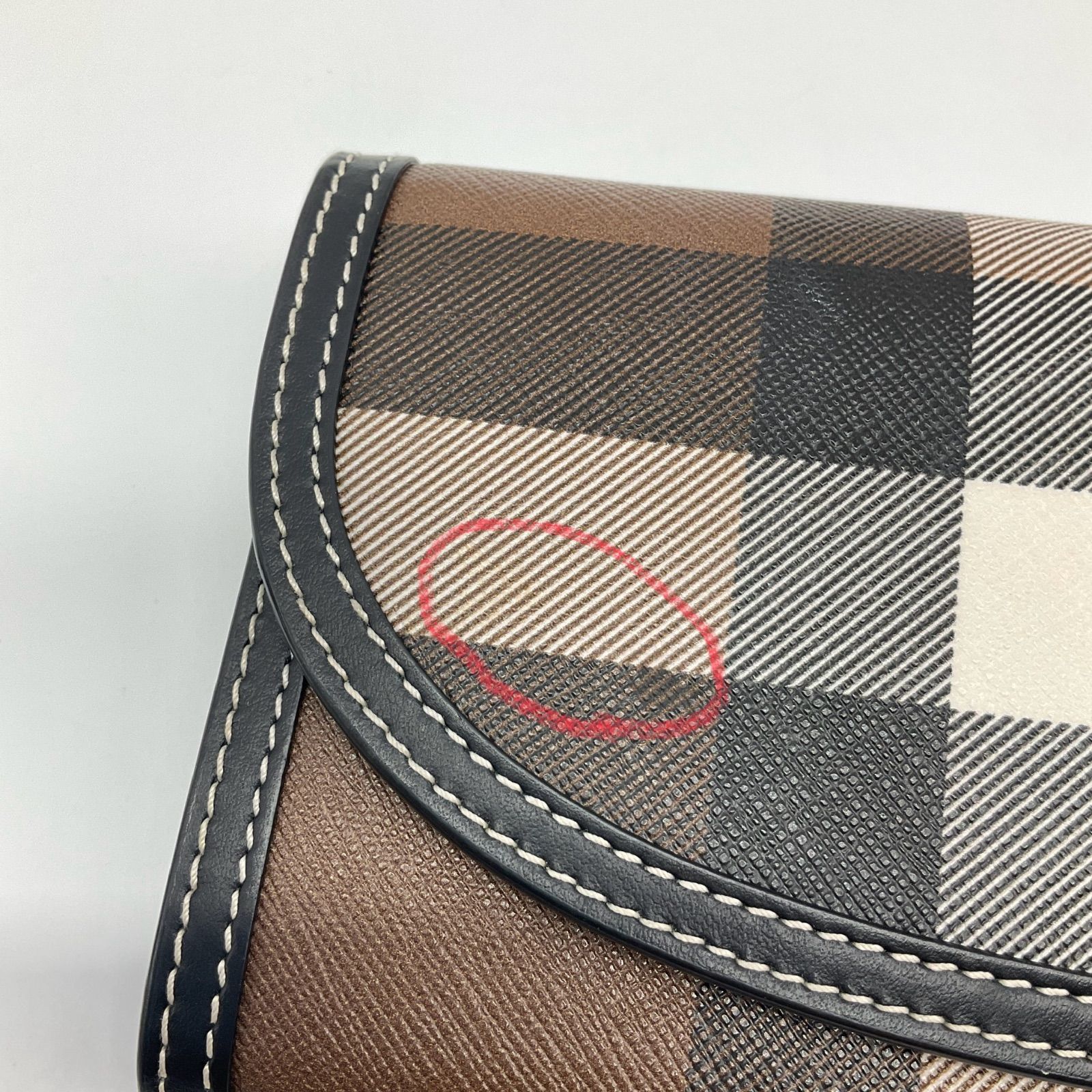 BURBERRY バーバリー 長財布 チェック＆レザー コンチネンタル 