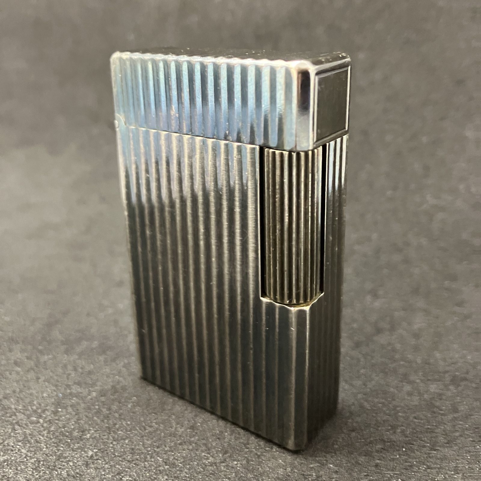 火花あり S.T.DUPONT デュポン ガスライター ローラー式 シルバー系